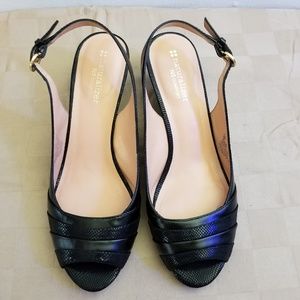 Naturalize Peep toe wedge